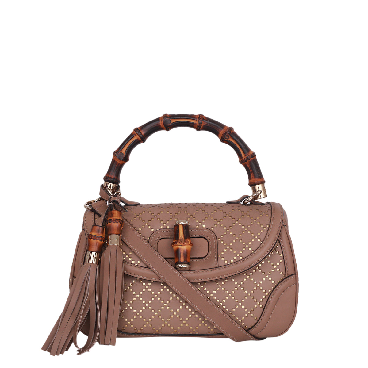 Bolsa Gucci Bamboo Bege c/ Detalhes Dourados – Peguei Bode