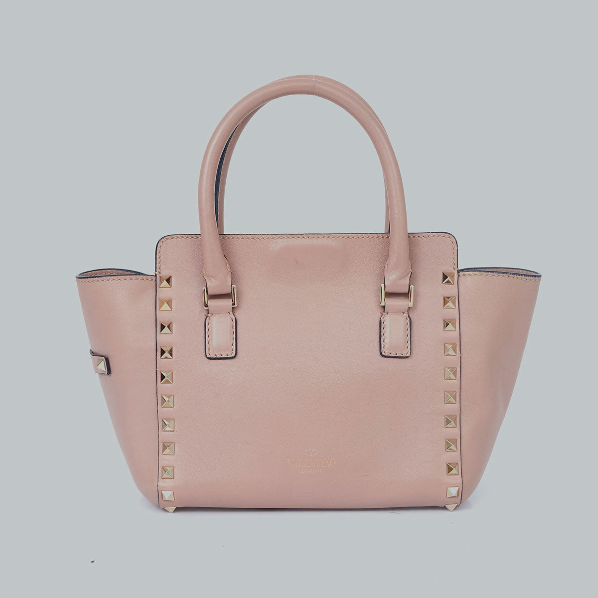 Bolsa Valentino Rockstud Grainy Small Nude