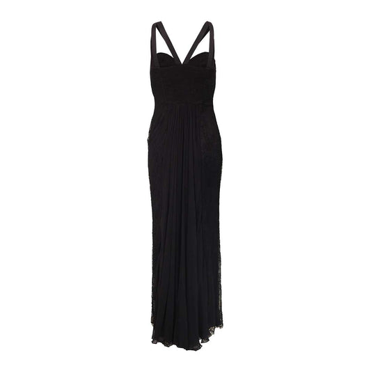 ⁠Vestido Dolce & Gabbana Renda Preto Tam. 42 Br