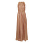 ⁠Vestido Ulla Jhonson Rosa com Dourado Tam.40  Br