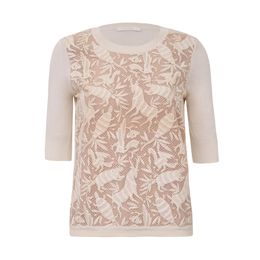 Blusa Chloé Renda Off White Tam. PP Br