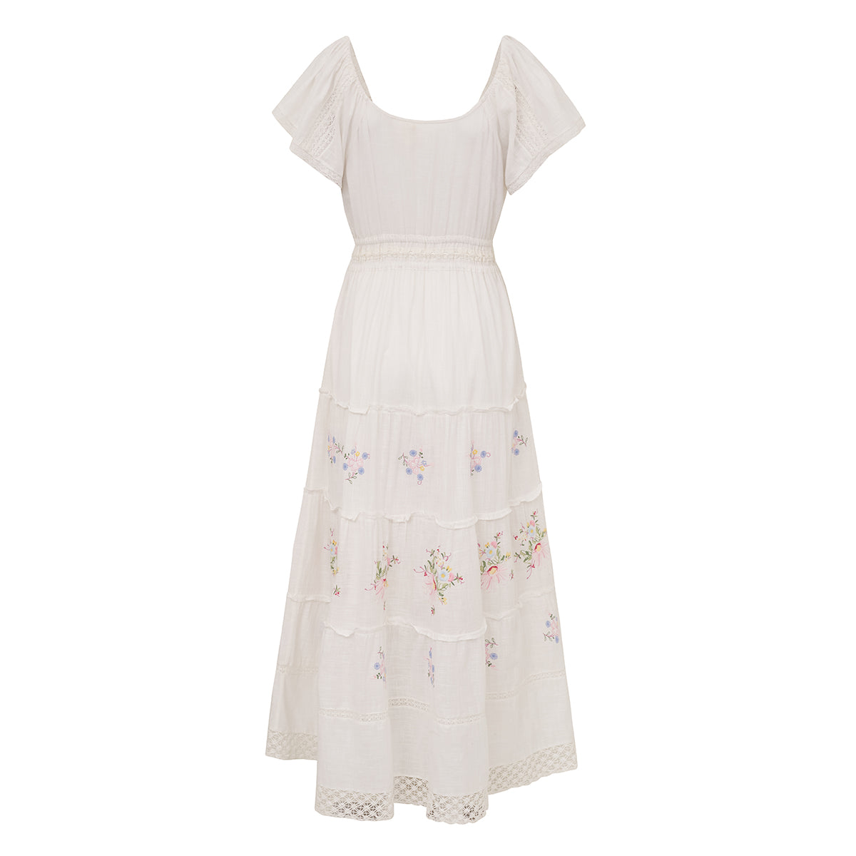 Vestido loves Shack Fancy Branco com flores TAM. P BR