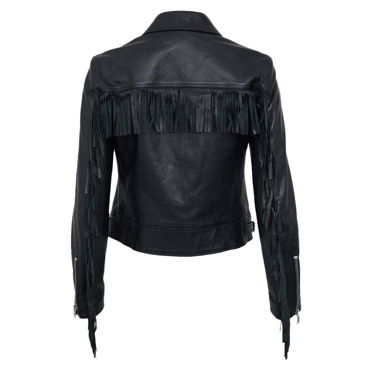 Jaqueta Saint Laurent Couro Preto Tam. P Br