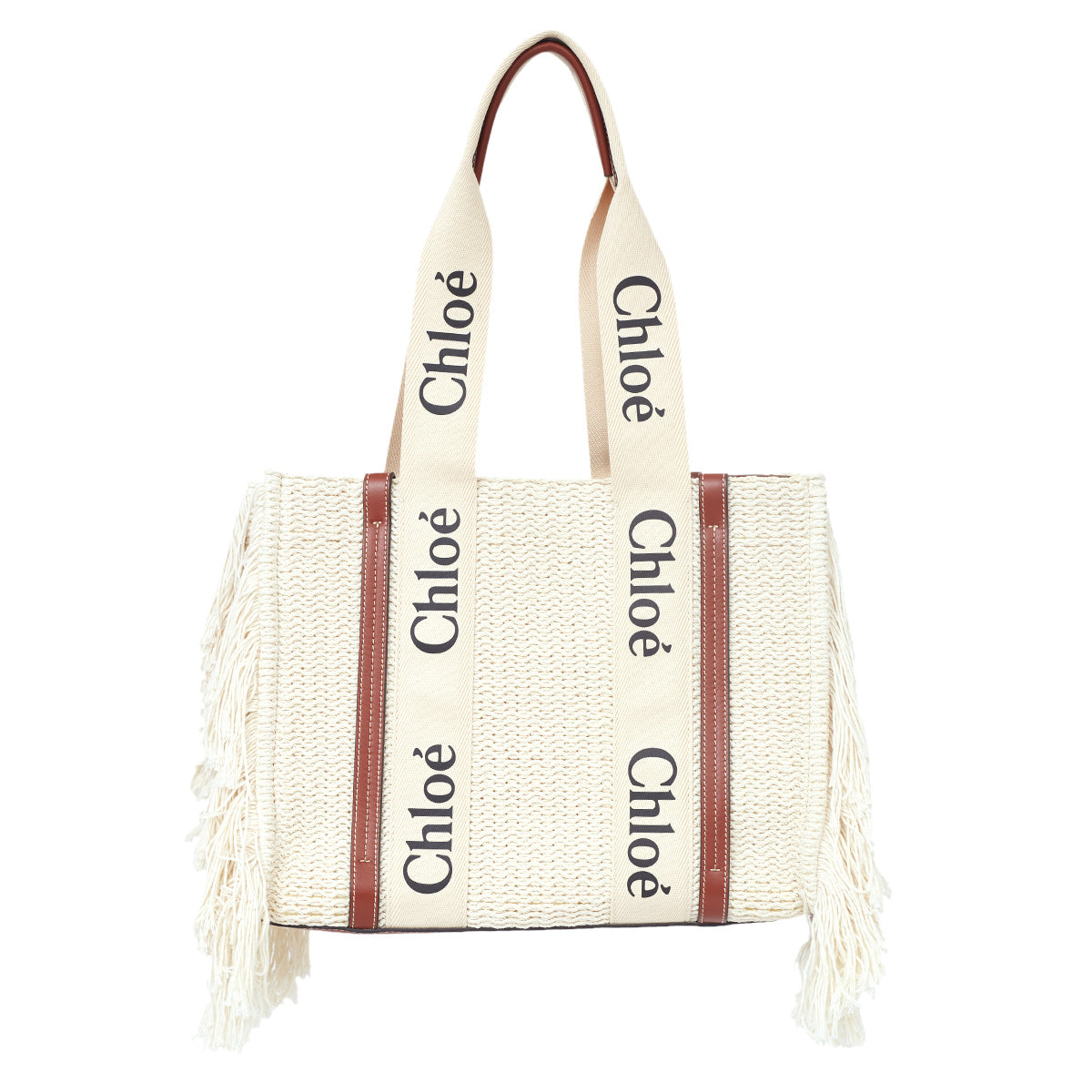 Bolsa Chloé Woody Franjas Branca