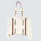 Bolsa Chloé Woody Franjas Branca