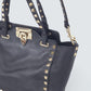 ⁠Bolsa Valentino Rockstud Grainy Small Preta