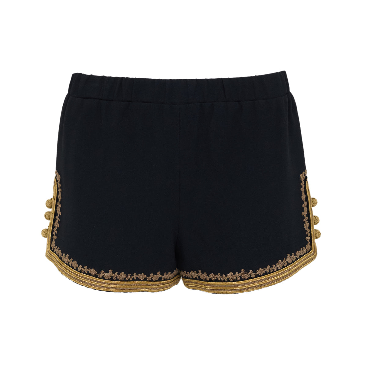 Shorts Saint Laurent preto com dourado Tam. P Br