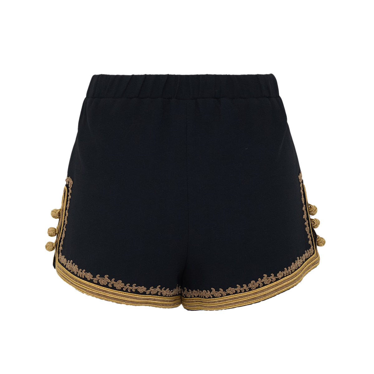 Shorts Saint Laurent preto com dourado Tam. P Br