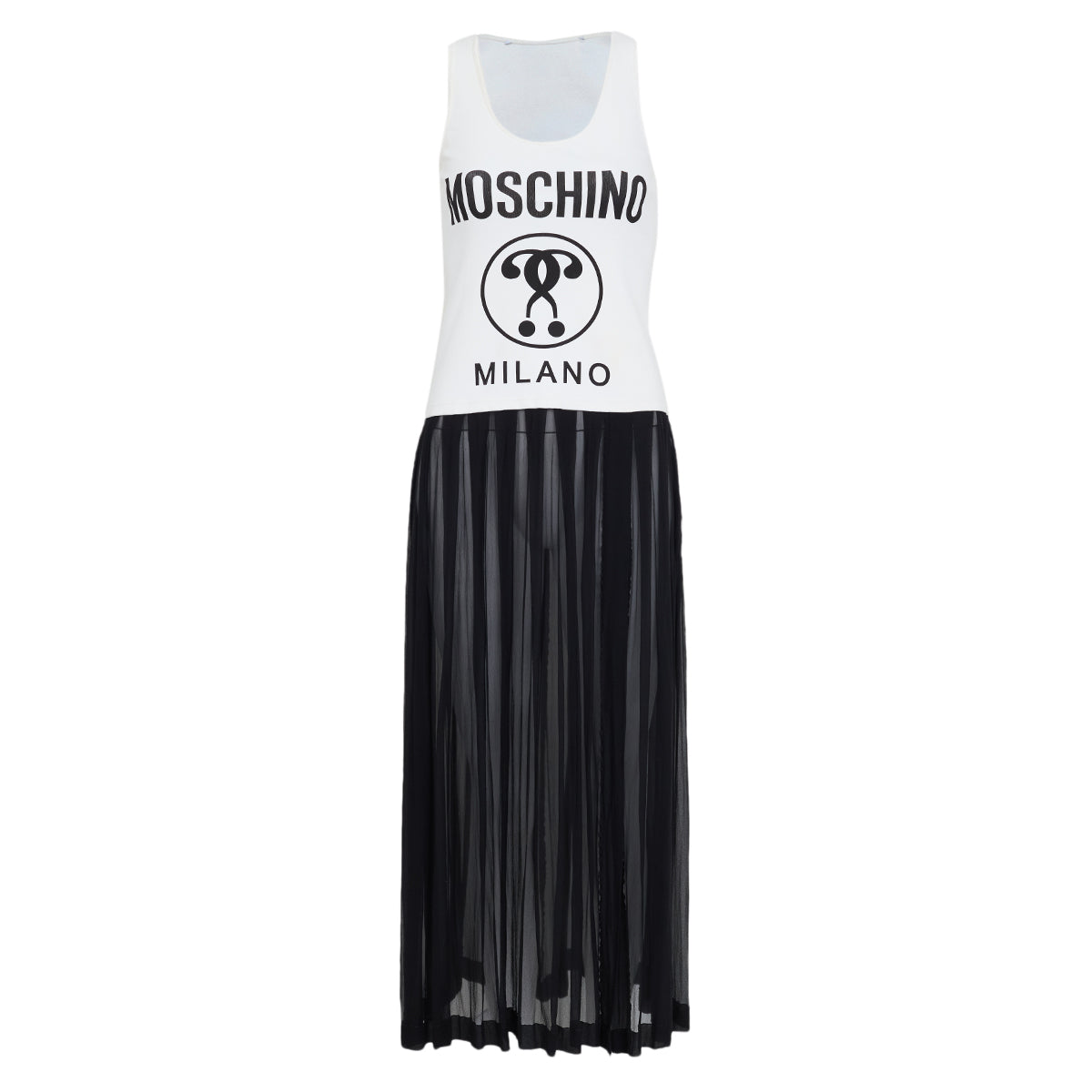 Blusa Moschino Tule Preto e Branco Tam. P Br