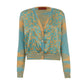 ⁠Cardigan Missoni Azul e Bege TAM. 40 BR