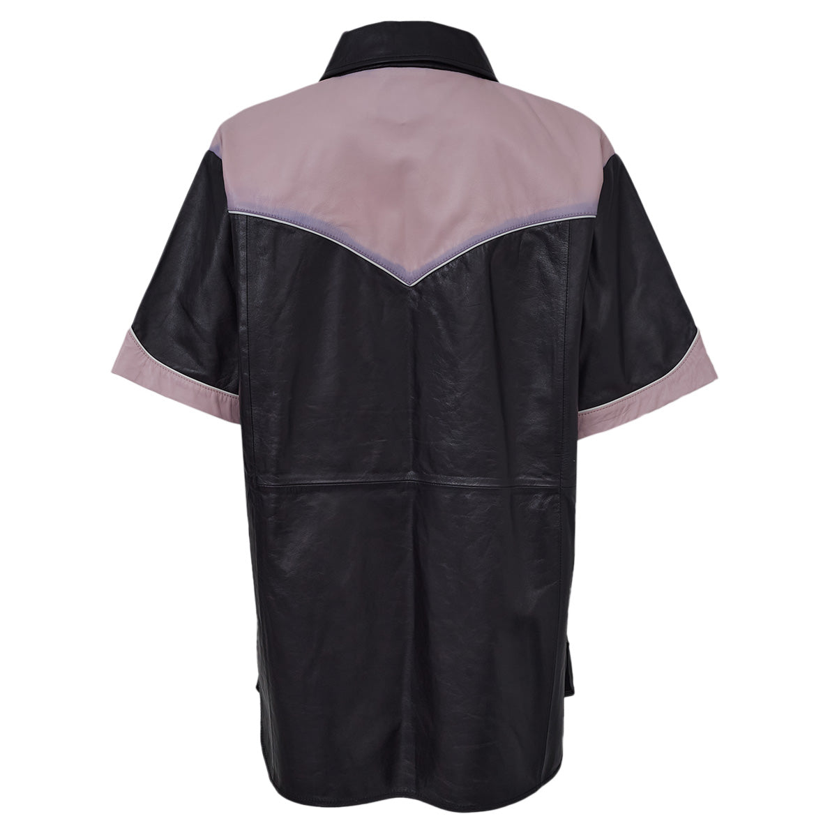 Camisa Stand Studio Couro Preto e Rosa Tam. 36 Br