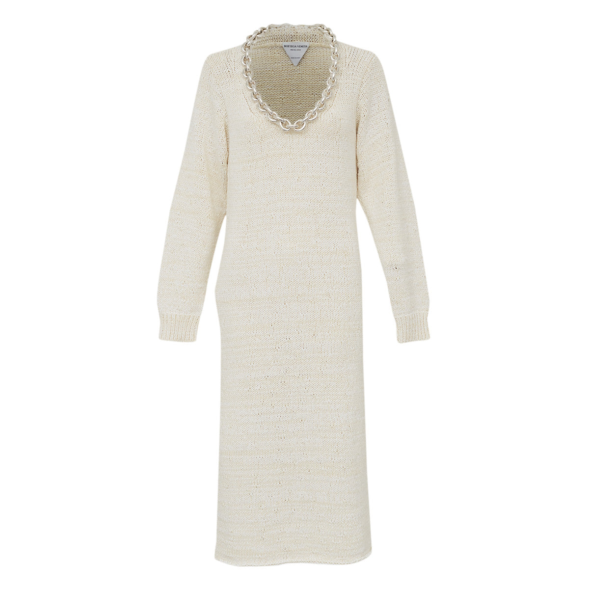 ⁠Vestido Bottega Veneta Trama Off White Tam. M Br