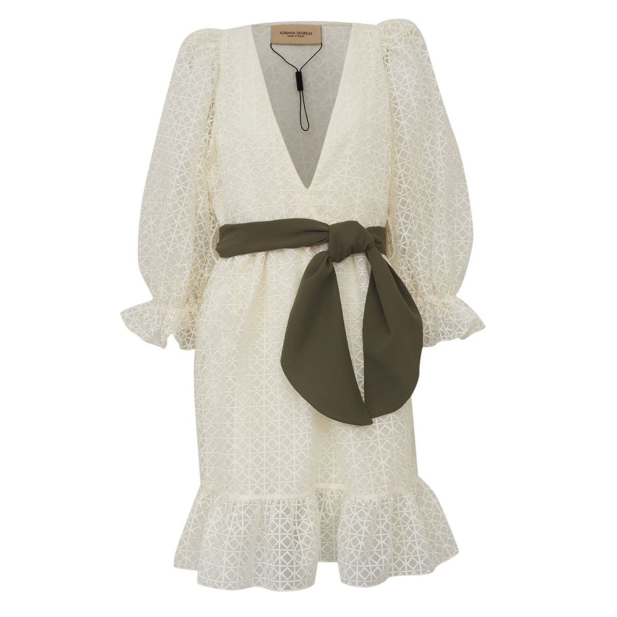 Vestido Adriana Degreas Renda Off White Tam. M Br