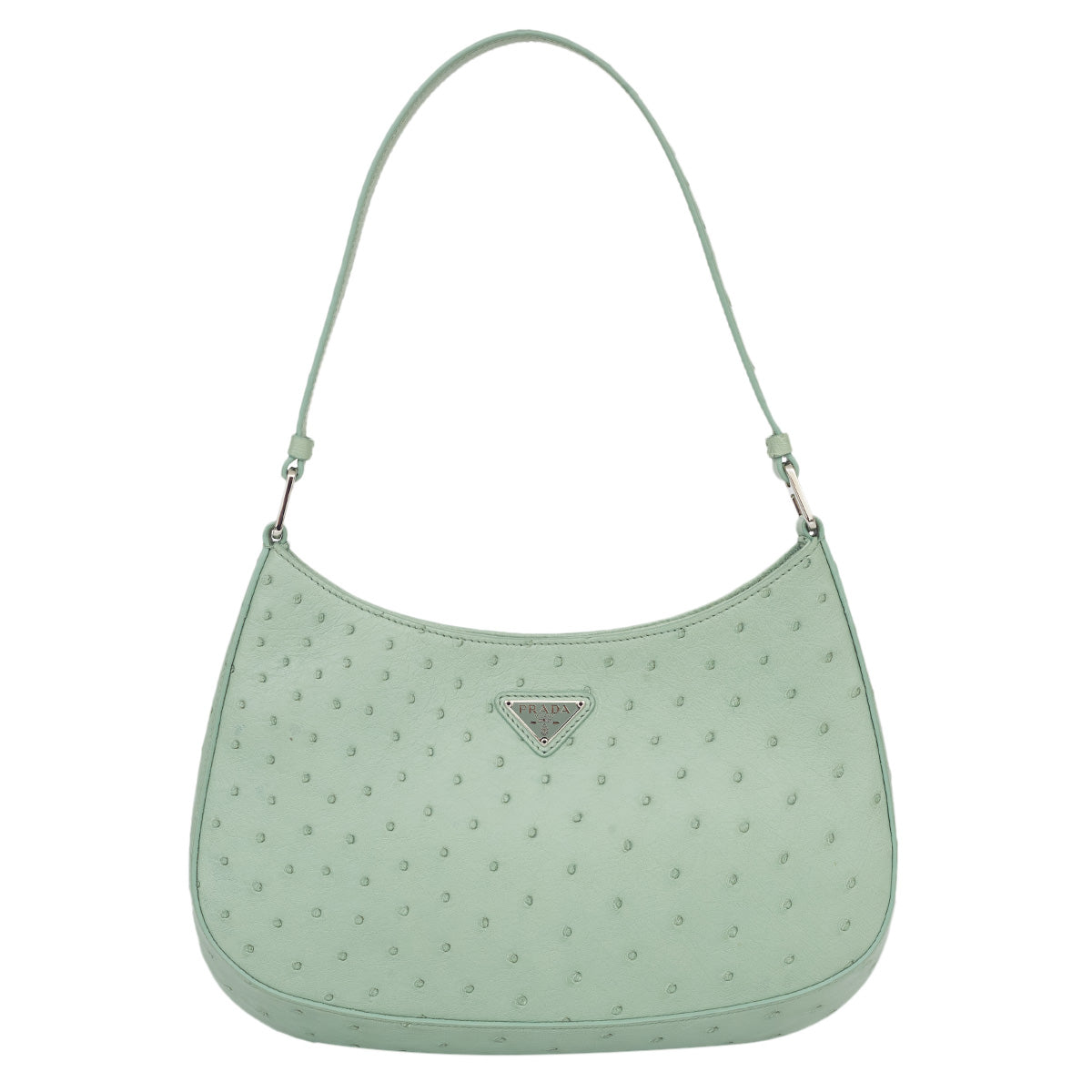 Bolsa Prada Cleo Avestruz Verde Água