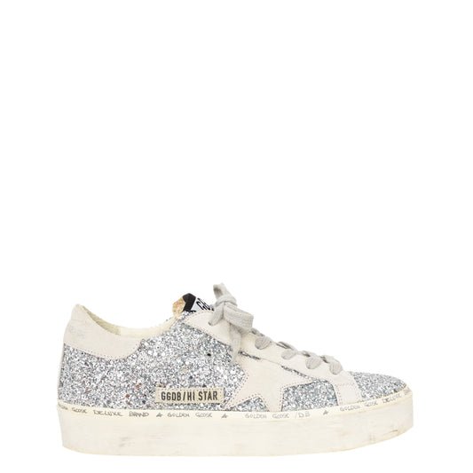 Tênis Golden Goose  Flat Hi Star Prata Tam. 34 Br