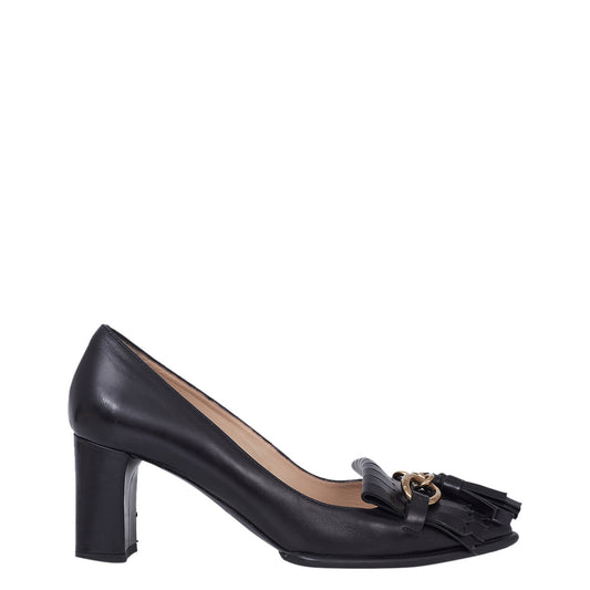 Sapato Tod's Preto com Franja Tam. 36 Br