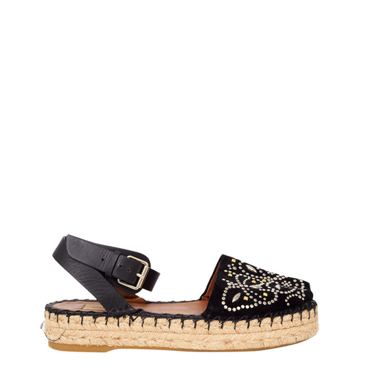 Espadrille Valentino Bordada Preta Tam. 36 Br