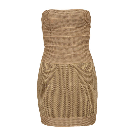 Vestido Tomara que Caia Herve Leger Dourado TAM. PP BR