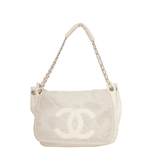 Bolsa Chanel Perforated Hollywood Branca