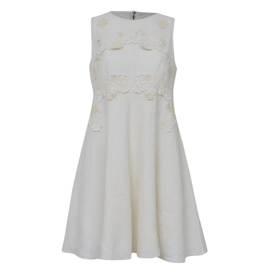 ⁠Vestido Dolce & Gabbana Linho Branco Tam.44 Br