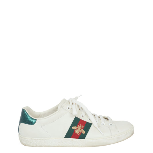 Tênis Gucci Ace Bordado Branco Tam. 38 BR