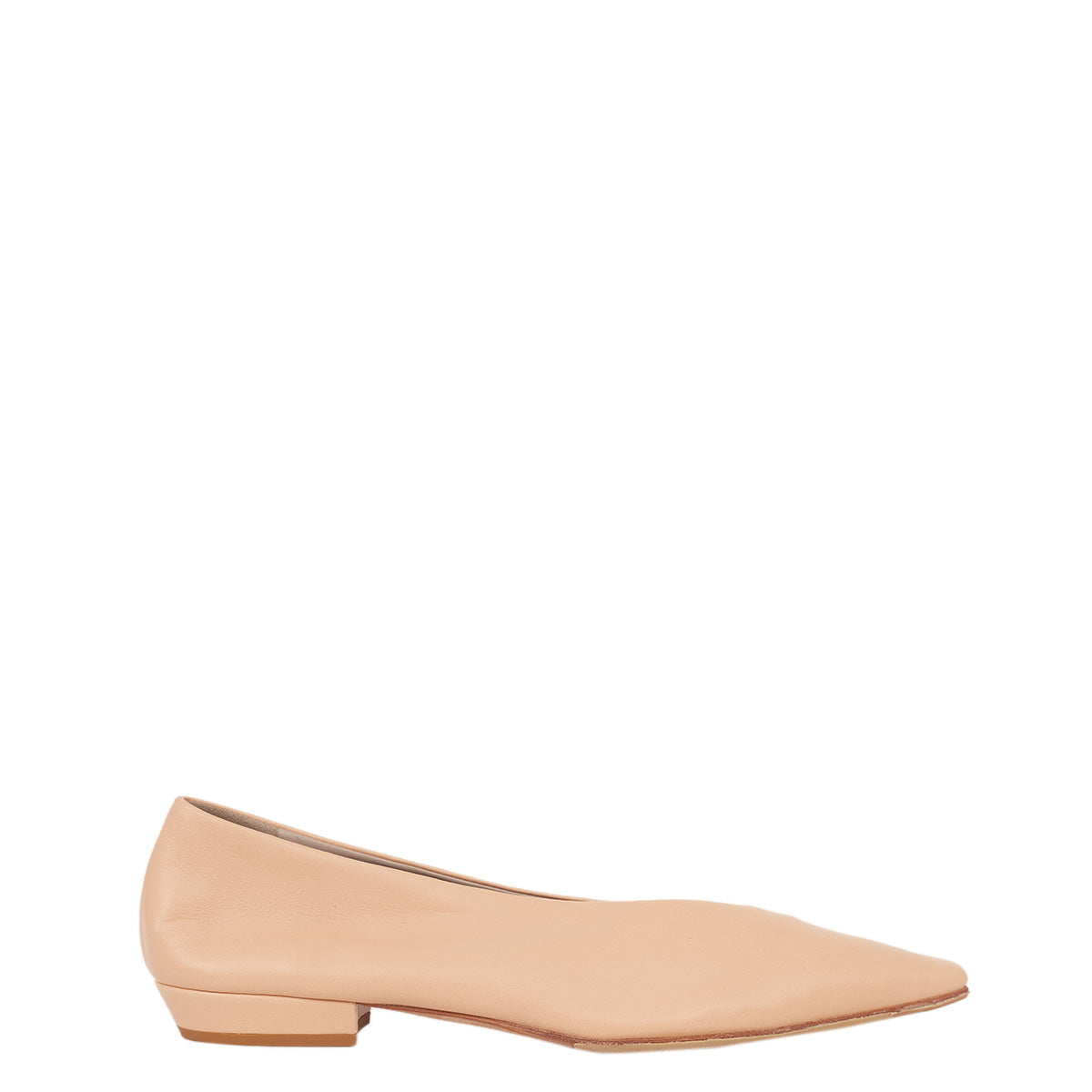 SAPATO BOTTEGA VENETA ALMOND BALLERINA LEATHER FLATS BEGE TAM. 37 BR