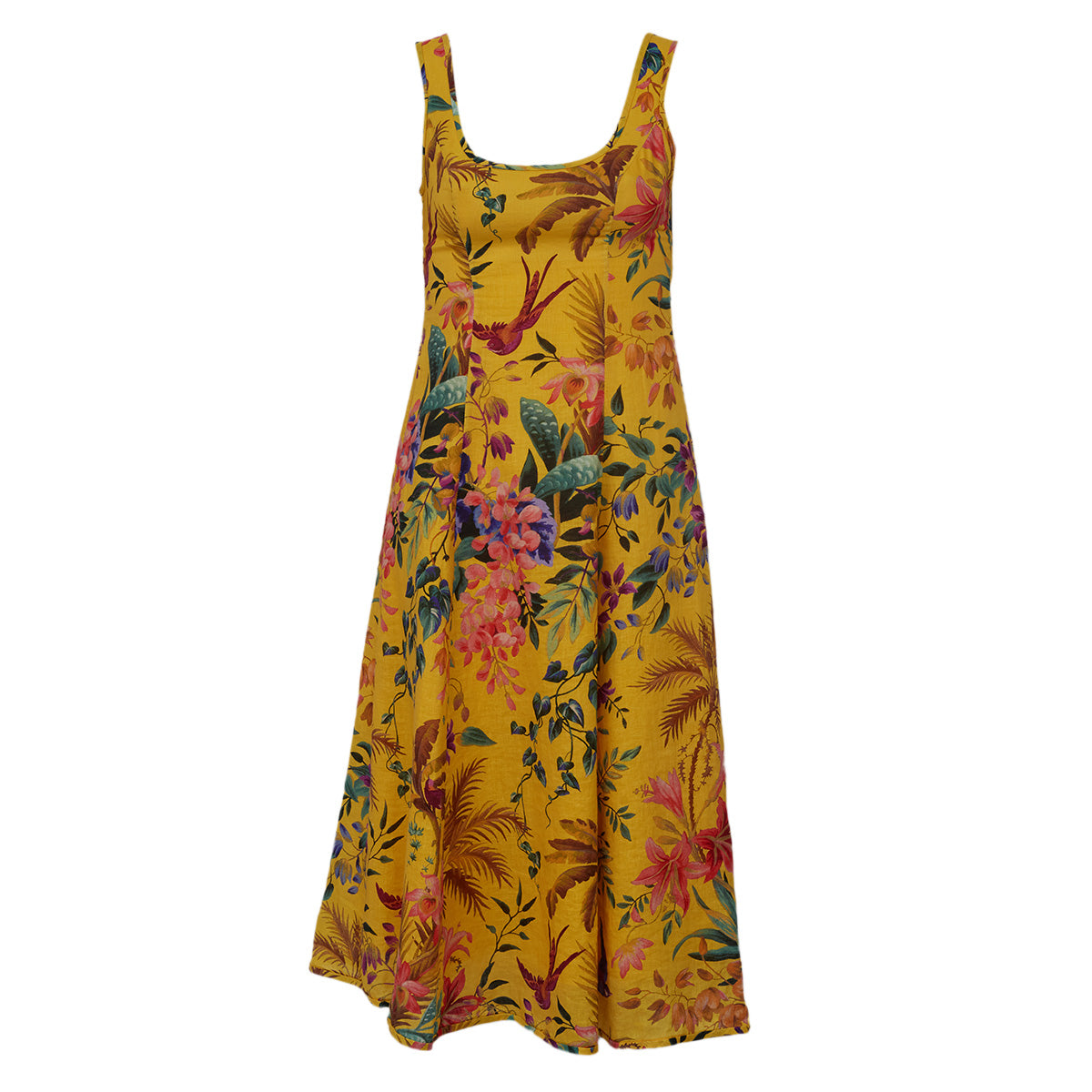 ⁠Vestido Zimmermann Amarelo Estampado Tam. 34 Br