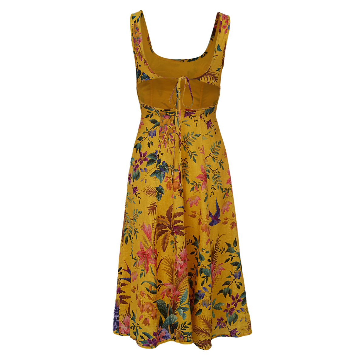 ⁠Vestido Zimmermann Amarelo Estampado Tam. 34 Br