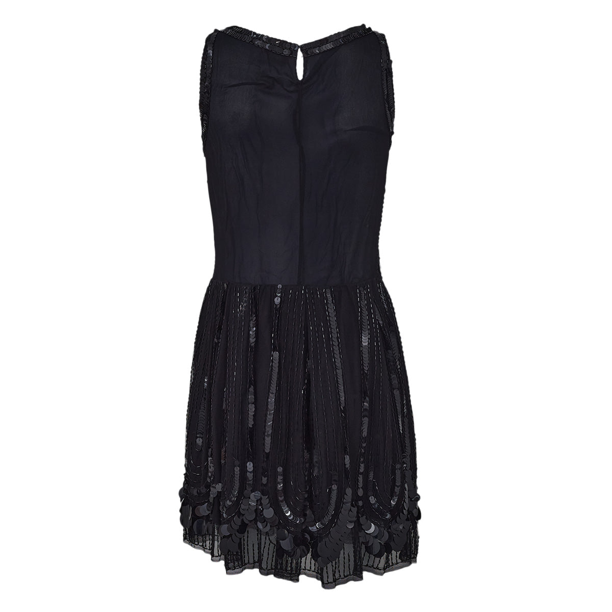 ⁠Vestido Red Valentino Paetês Preto Tam. P Br