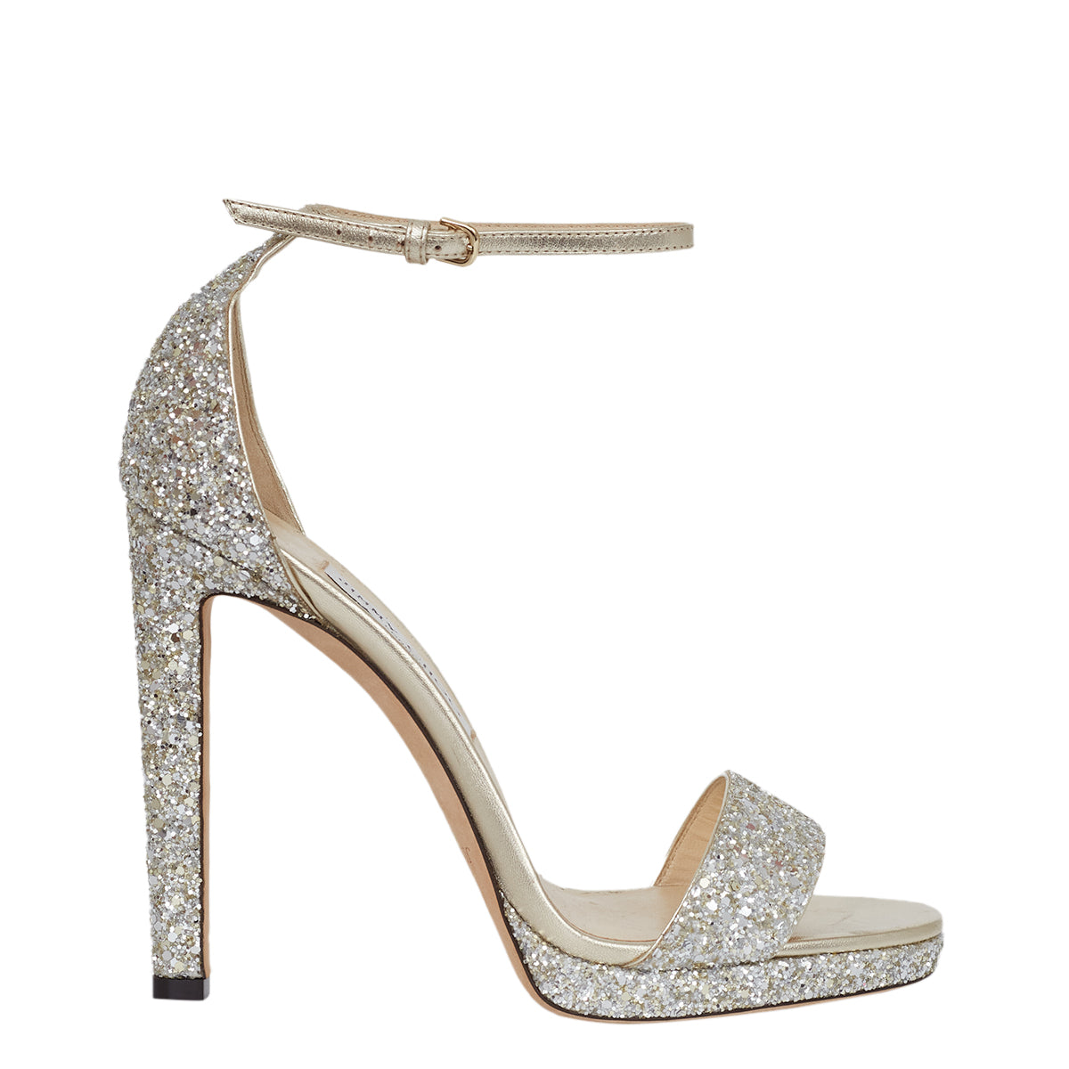 Sandalia Jimmy Choo Glitter Prata Tam. 38 Br