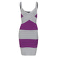 ⁠Vestido Herve Leger Cinza e Roxo Tam. PP Br