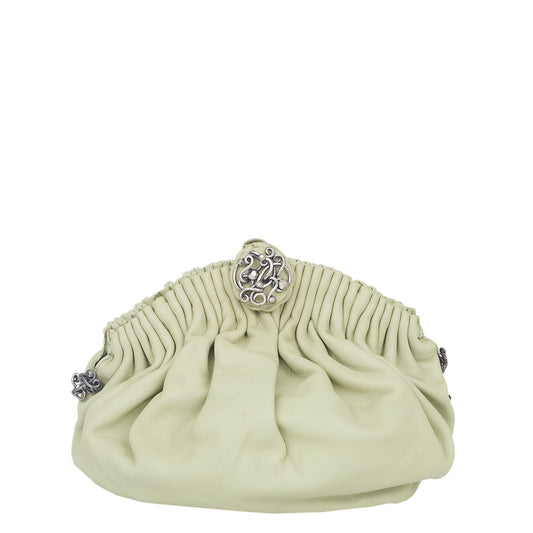 Clutch Bottega Veneta Leather Pouch Verde Claro