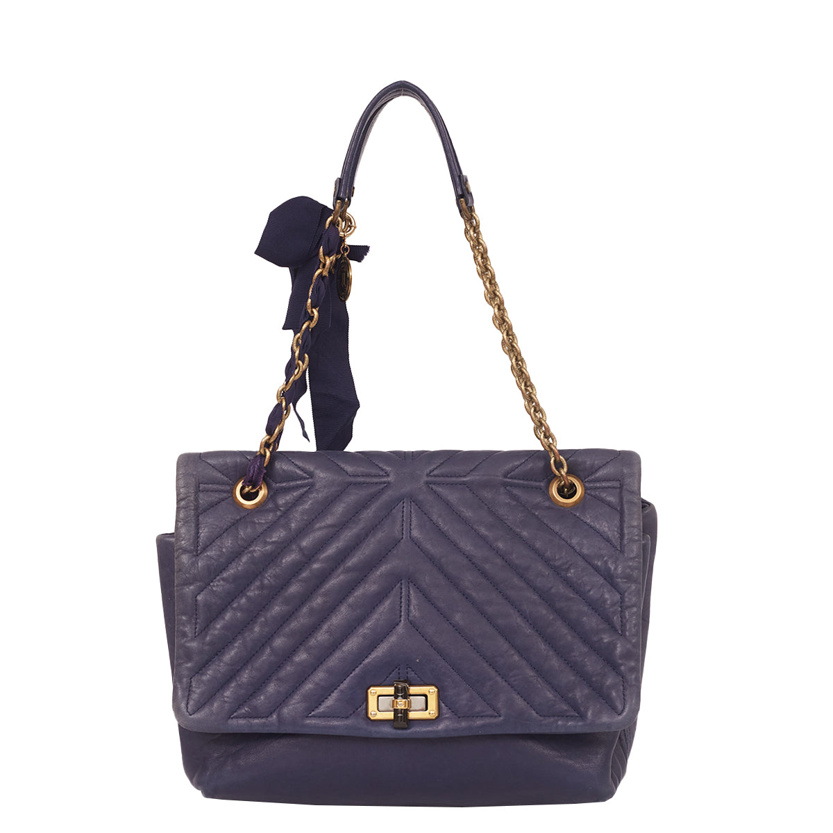 Bolsa Lanvin Couro Grande Azul