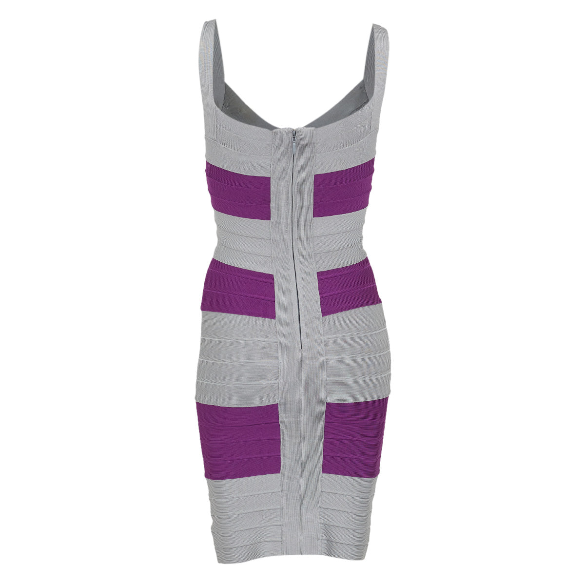 ⁠Vestido Herve Leger Cinza e Roxo Tam. PP Br