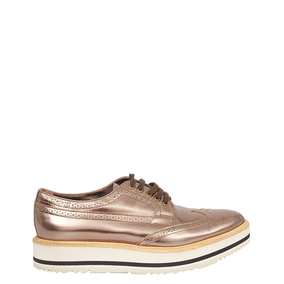 Oxford Prada Plataforma Dourado Tam. 38 Br