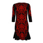 Vestido Roberto Cavalli Preto e Vermelho Tam. 38 Br