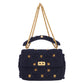 Bolsa Valentino Roman Stud Cashmere Azul Marinho