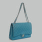 Bolsa Chanel Double Flap Maxi Azul