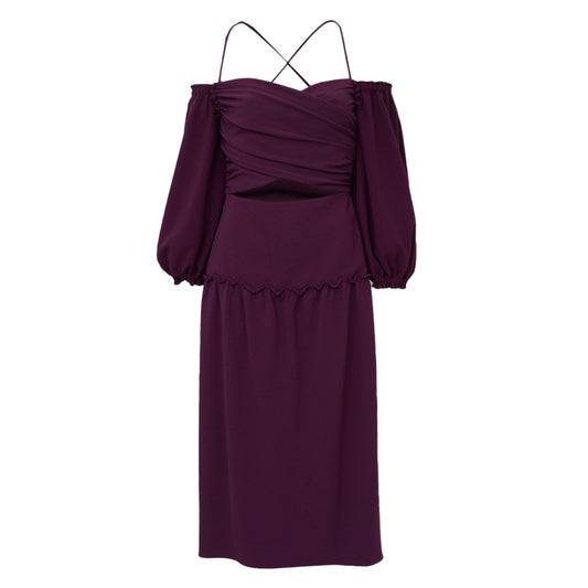 ⁠Vestido Paula Raia Longo Roxo Tam. 38 Br