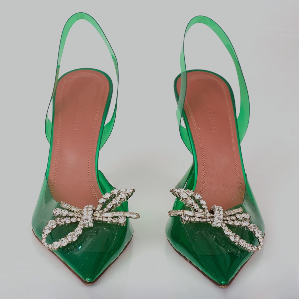 Scarpin Amina Muaddi Rosie Verde Tam. 34 Br