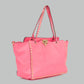 ⁠Bolsa Valentino Rockstud Grainy Rosa Neon