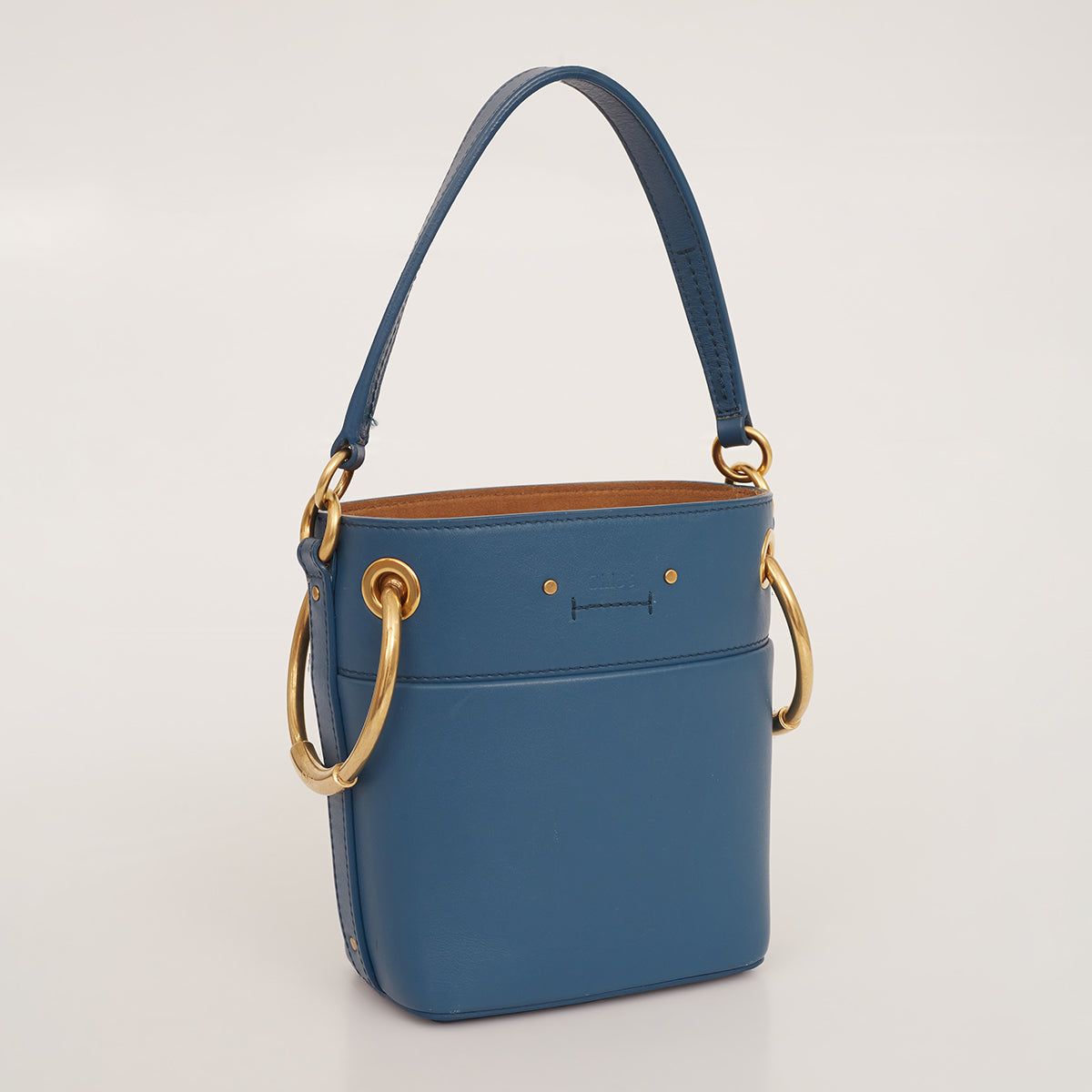 Bolsa Chloe Mini Roy Bucket Azul Peguei Bode