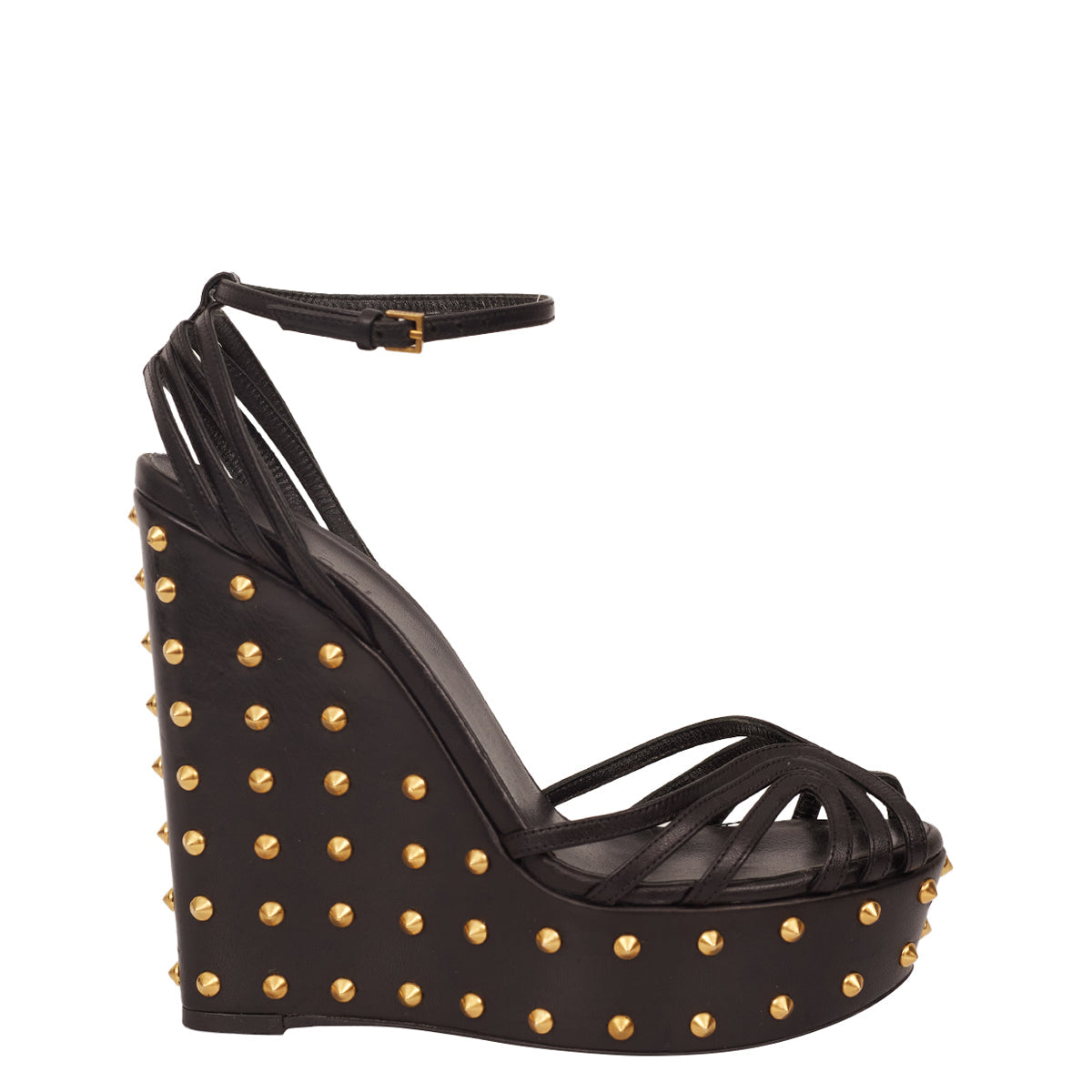 Sandália Plataforma Gucci Preta com Spikes TAM. 35 BR