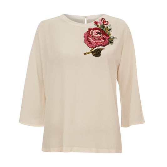 Blusa Dolce & Gabbana Off White Bordada Tam. M Br