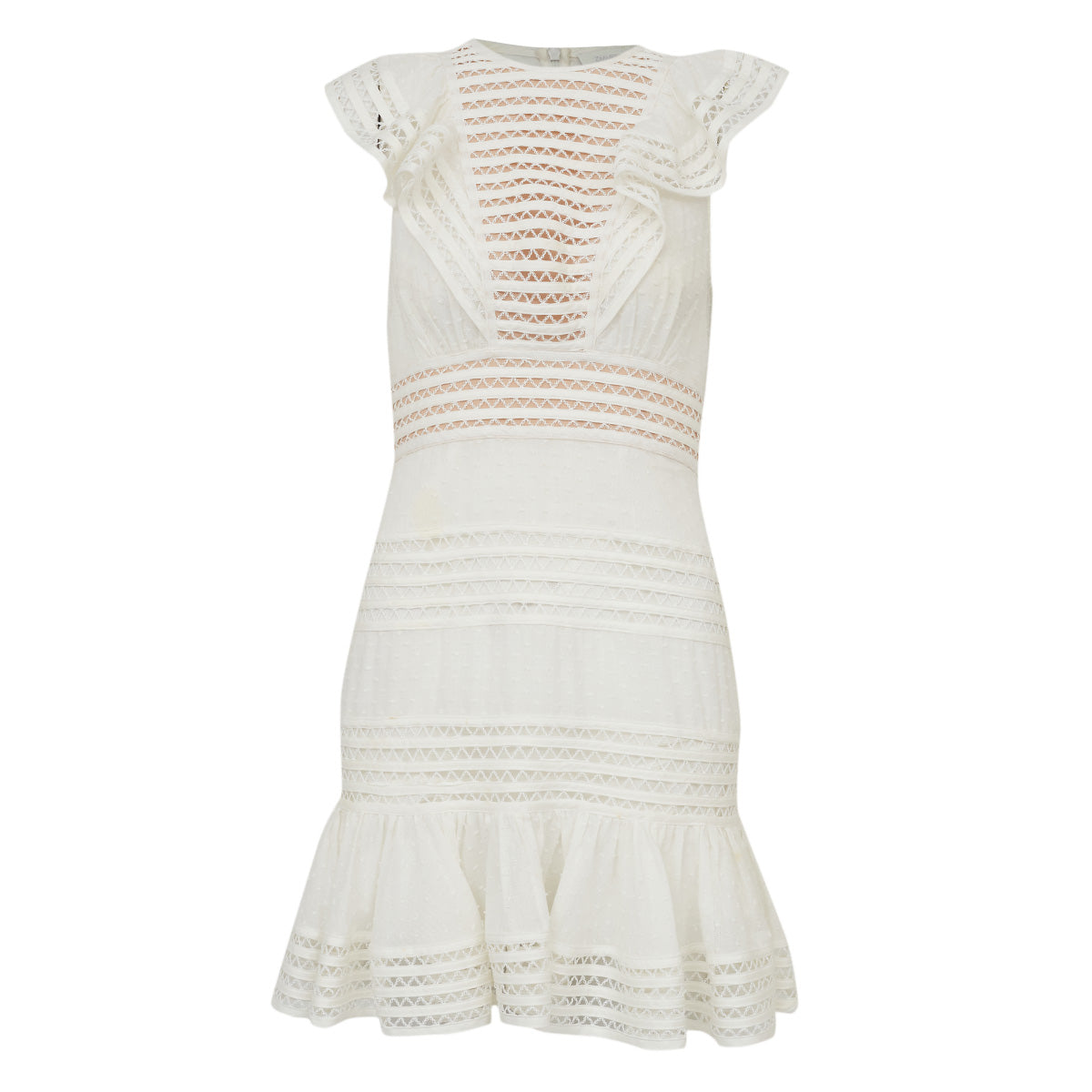 Vestido Zimmermann Branco com Babados Tam. 36 Br