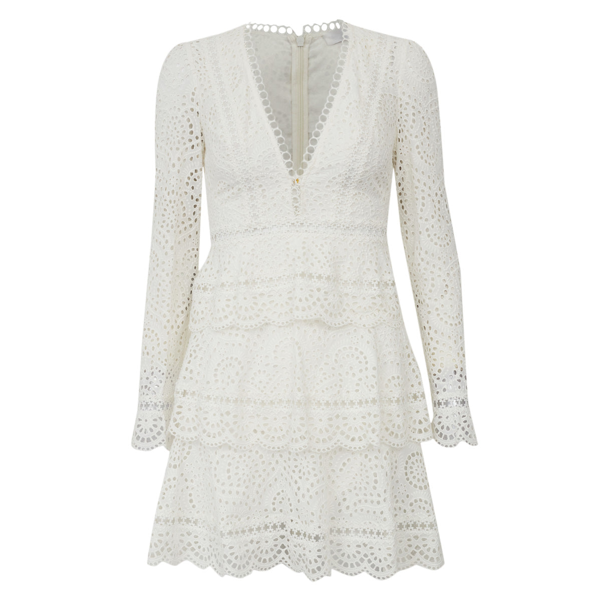 Vestido Zimmermann Branco Renda	Tam. 34 Br