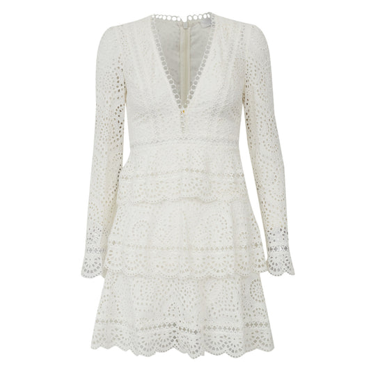 Vestido Zimmermann Branco Renda	Tam. 34 Br