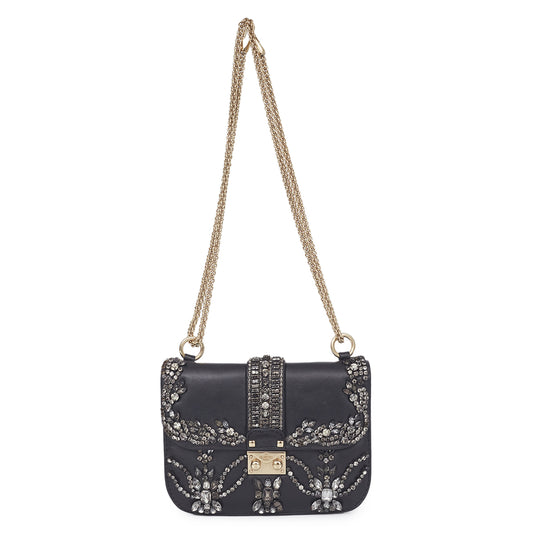 Bolsa Valentino Glam Lock Bordada Strass