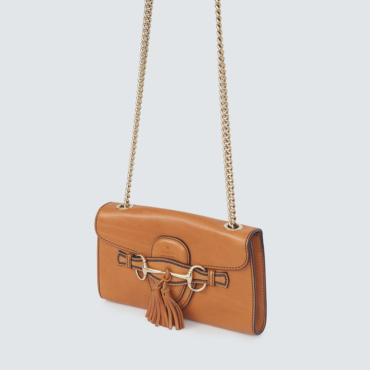 ⁠Bolsa Gucci Emily Chain Caramelo