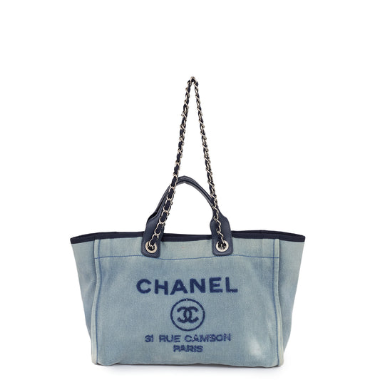 Bolsa Chanel Deauville Tote Azul